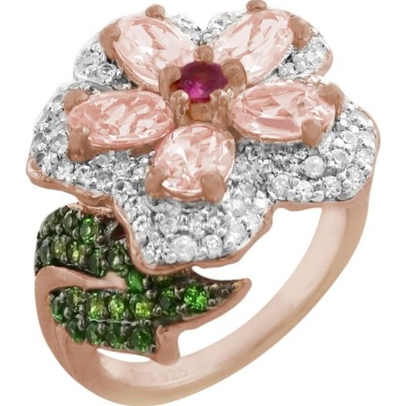Savvy Cie Jewelry - SOLD-18K Rose Gold Vermeil Prong Set Morganite